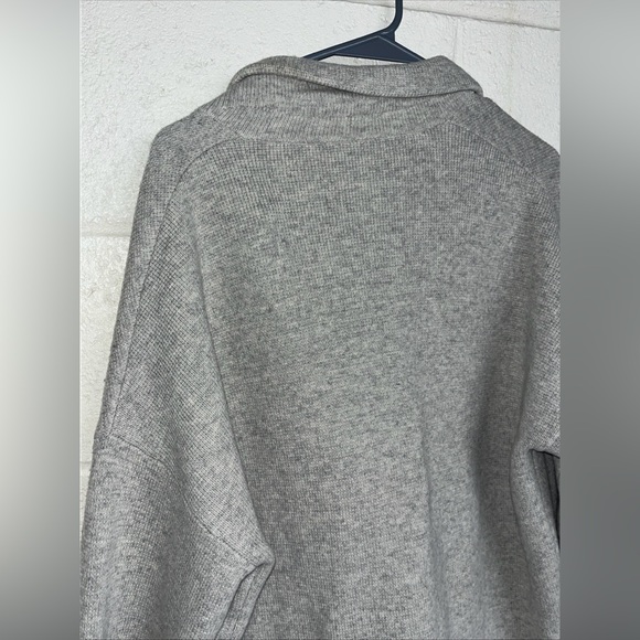 Madewell Women's Sz. M Grey Merino Wool Long Line Cardigan Sweater - Picture 3 of 10